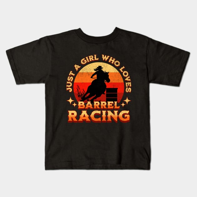 Just a Girl Who Loves Barrel Racing Kids T-Shirt by BankaiChu